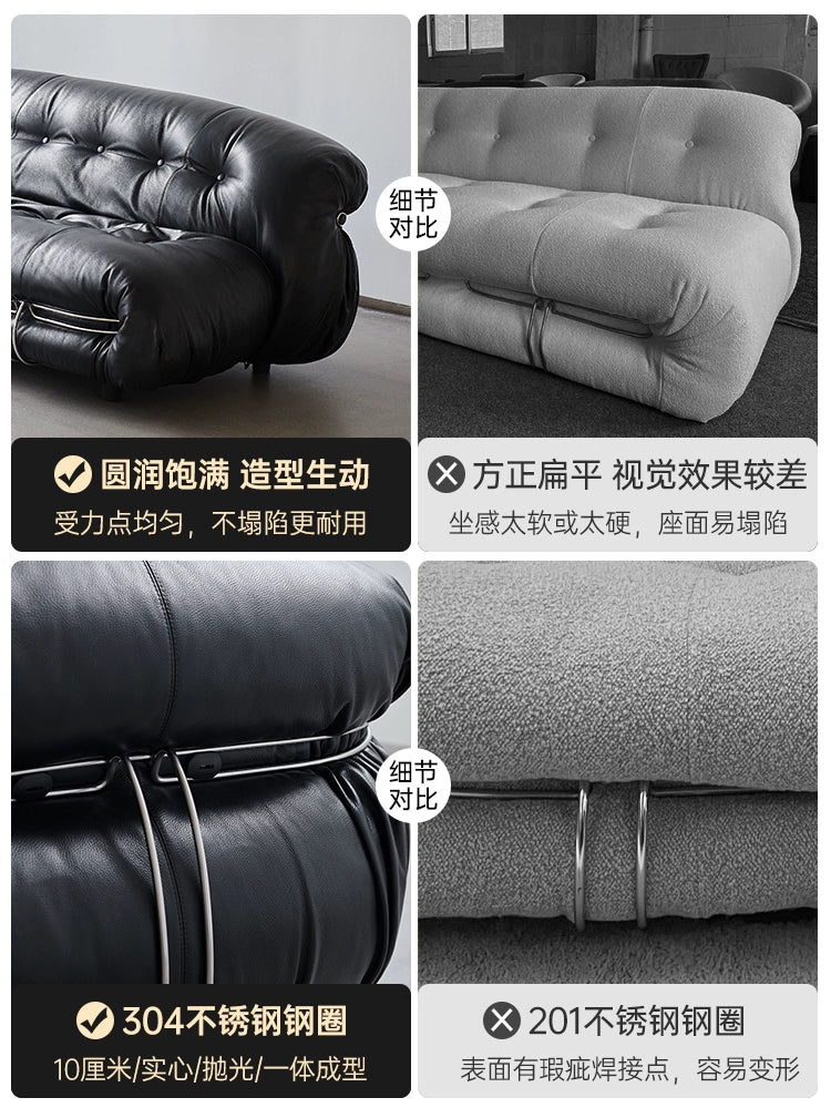 Soriana Hippo Steel Teeth Sofa Wabi Wind Ins Popular Designer Leather Single Chair Living Room Medieval Lazy Sofa