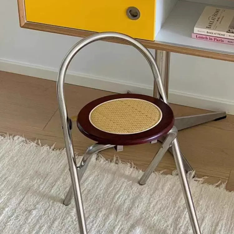 Rattan klapp esszimmer stuhl haushalt balkon lässig massivholz hocker kleine wohnung ins stil retro stuhl 