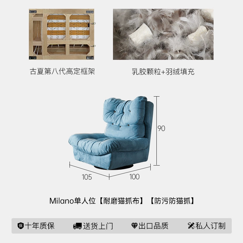 Home Furniture Italian Light Luxury Baxter Clouds Three People Straight Row Living Room Matte Leather Down Sofa