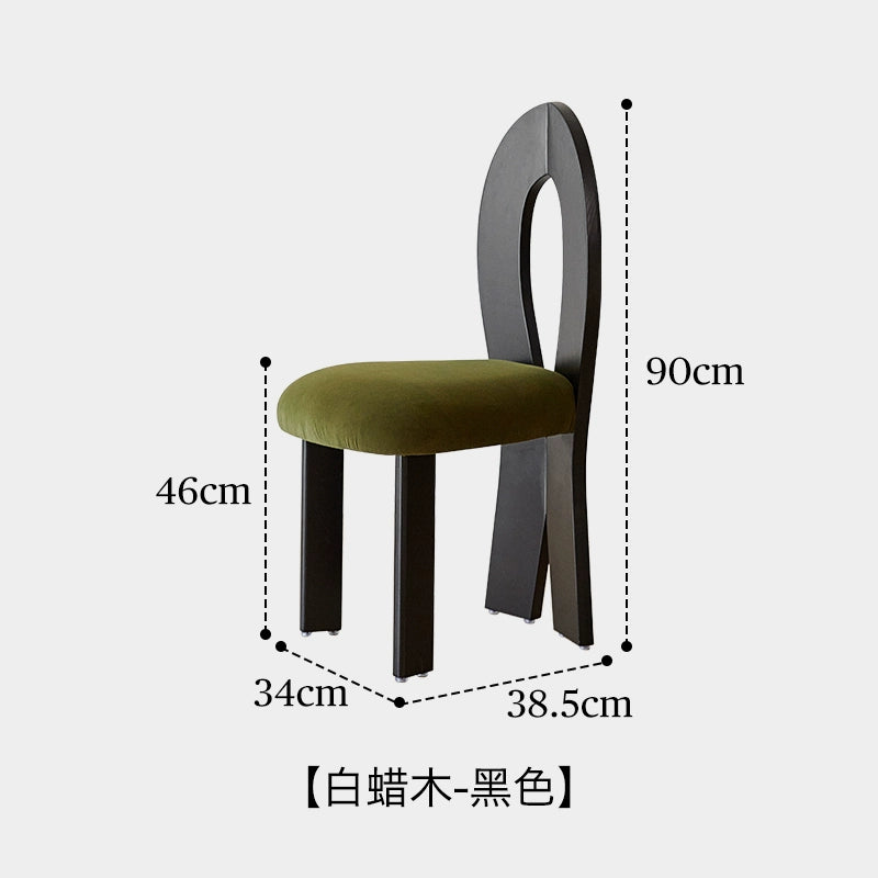 Mittelalterlicher Esszimmerstuhl, Designer-Meerjungfrauenstuhl aus Massivholz, Vintage-Wabi-Sabi-Wind, nordischer Ankleidestuhl 