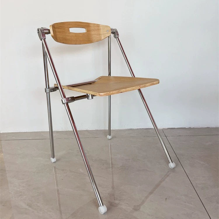 Klappbarer Esszimmerstuhl, mittelalterlicher, einfacher Stuhl aus Massivholz, leichter, luxuriöser High-End-Café-Freizeitstuhl, Kreativität 