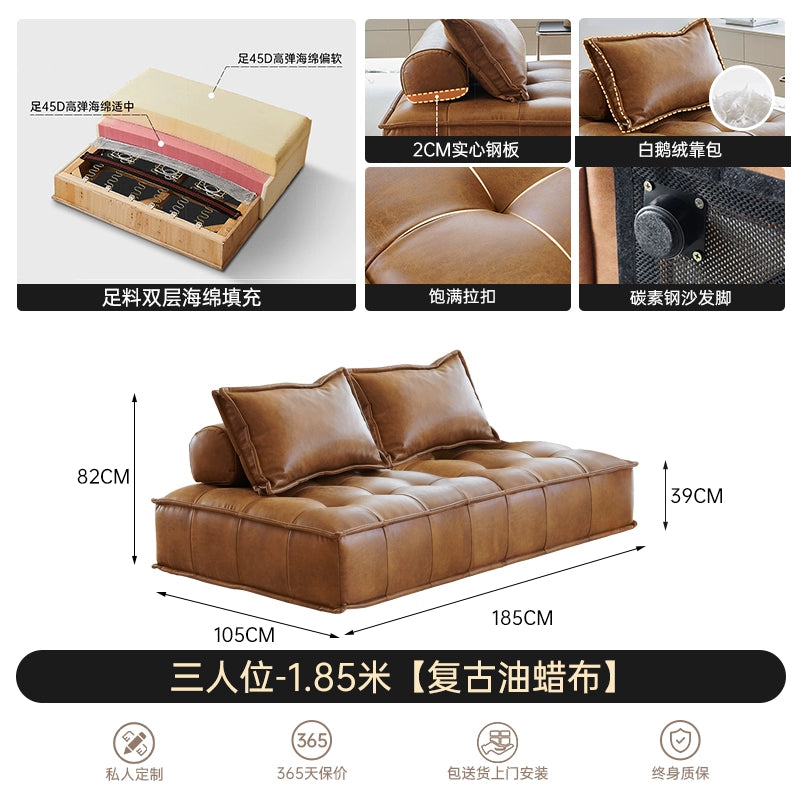 Nordic Single Creative Piedmont Sofa Expression Minimalist Living Room Leather Tofu Square Sofa Combination
