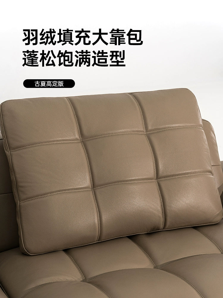 Italian Light Luxury 2025 New Lawrence Sofa Large Flat Living Room Minimalist Leather Straight Row High Backrest Sofa