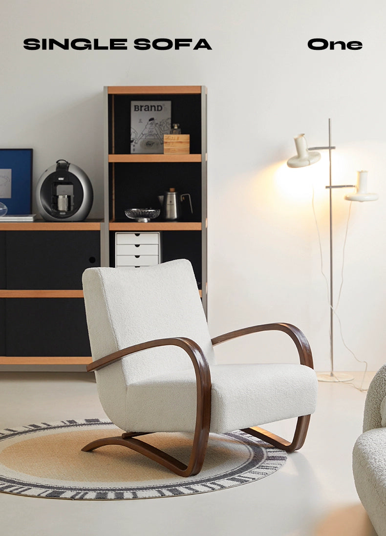 Mittelalterlicher Einzelsofastuhl Wohnzimmer Designer minimalistischer Freizeitstuhl leichter Luxus High-End-Masterstuhl 