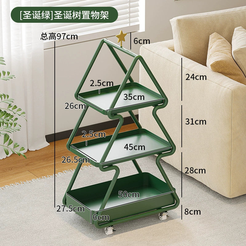 Mobiles Regal, kreatives Schmiedeeisen, leichte Luxuskante, wenige einfache Sofa-Aufbewahrungswagen, Heim-Blumenständer