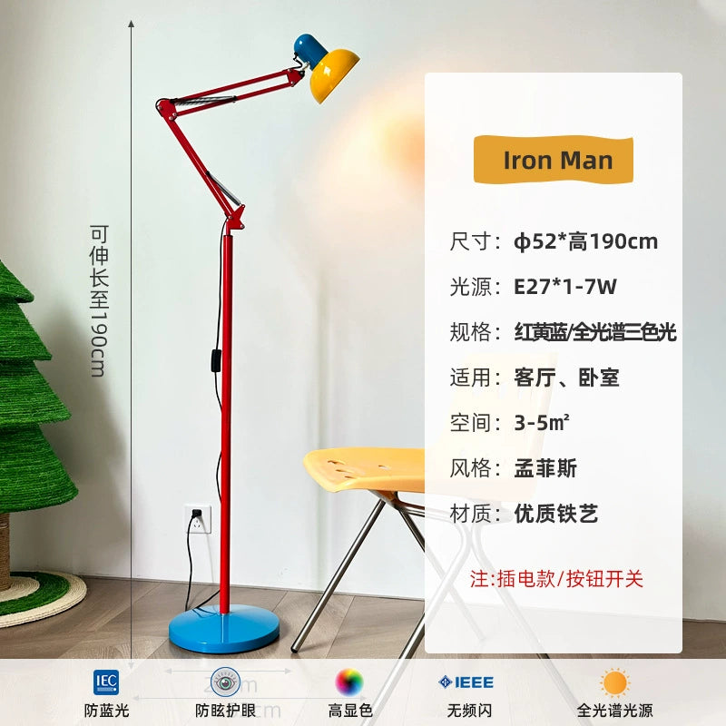 Mittelalterliche Memphis-Stehlampe, Kinderzimmer, Vollspektrum-Studienschreibtischlampe, Schlafzimmeratmosphäre, Nachttischlampe 