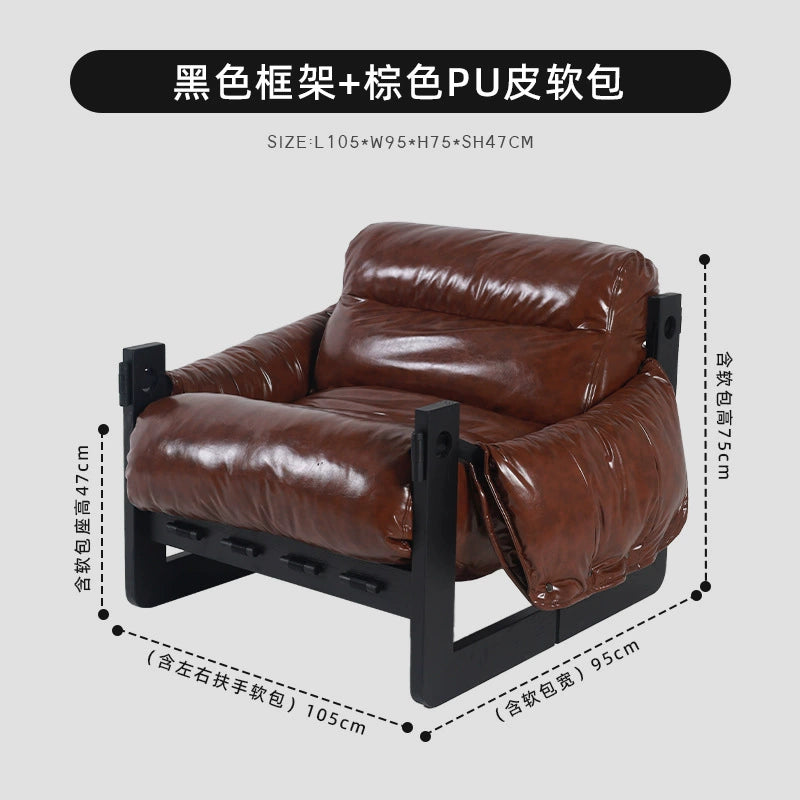 Einzelsofastuhl High-End-Freizeitliege Wohnzimmer Home Mittelalterlicher Designer Lazy Single Chair 