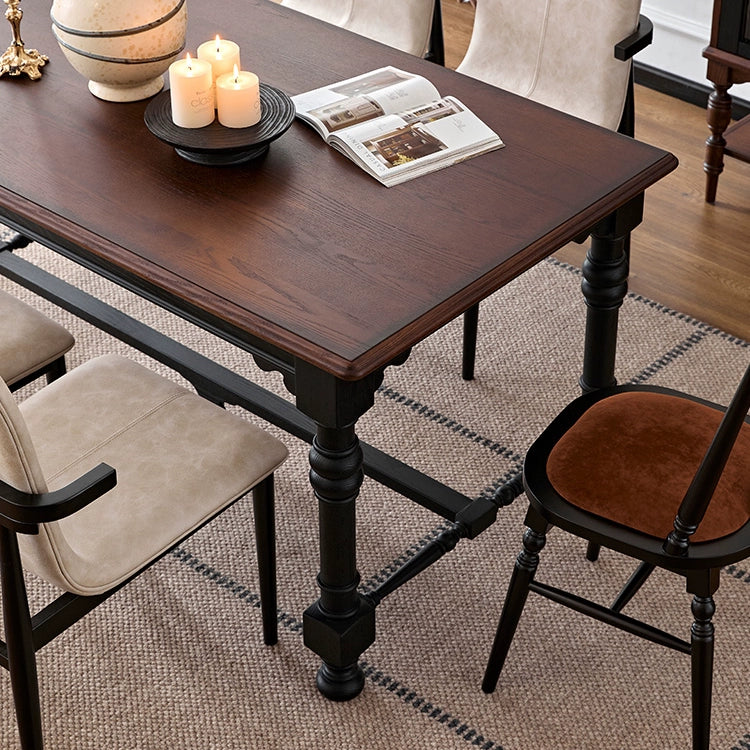 Mittelalterlicher Esstisch aus Massivholz, französischer rechteckiger Retro-Tisch, neuer chinesischer Esstisch, leichter Luxus im Haushalt, High-End 