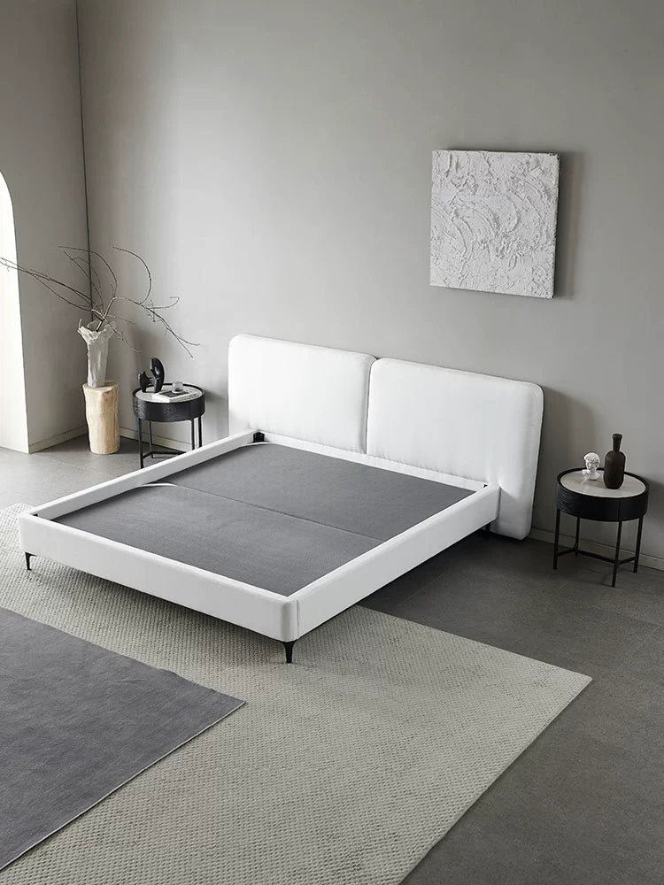 Italian Minimalist Master Bedroom Bed Modern Minimalist Bedroom 1.8 Meters Double Soft Bag Fabric Leather Light Luxury Bed Wedding Bed