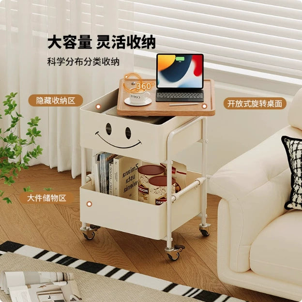 Mobiler Nachttisch, Kreativer Creme-Wind-Sofa-Beistelltisch, Paar Kleine Kinderschlafzimmer-Nachttische, Haushalt (Farbe : A)