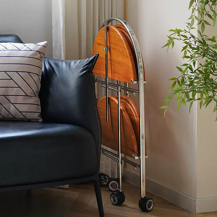 Klappbarer Couchtisch, beweglicher mittelalterlicher Sofa-Seitentisch, paar Massivholzwagen, kleine Wohnung, Nachttisch-Rack 