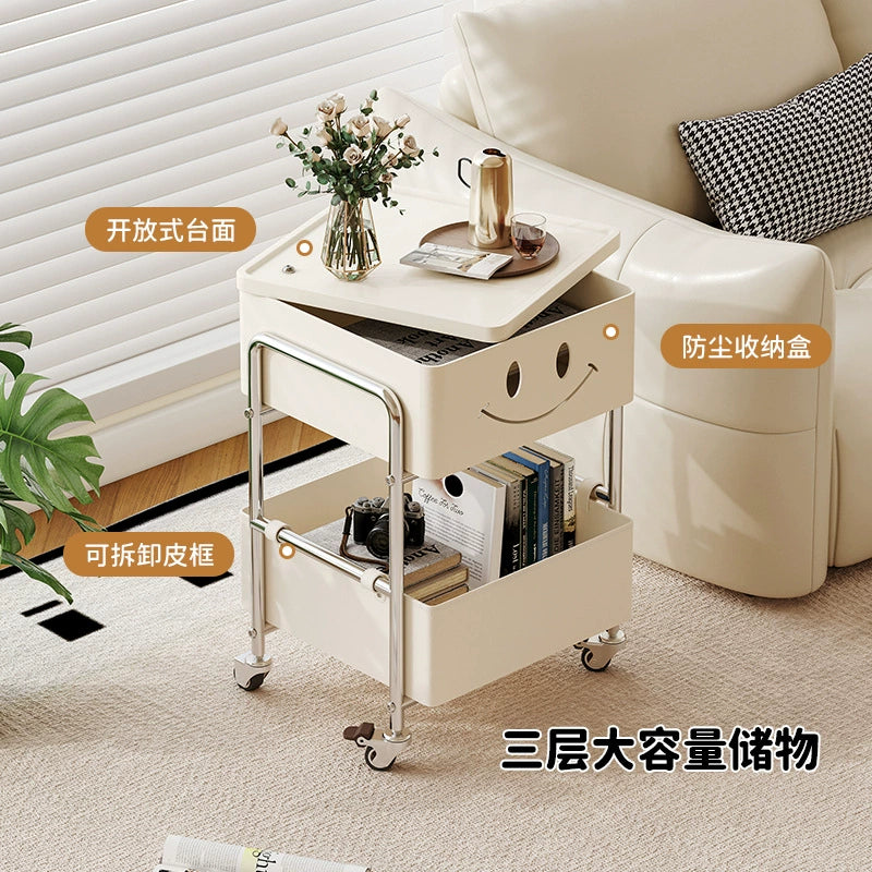 Mobiler Nachttisch, Kreativer Creme-Wind-Sofa-Beistelltisch, Paar Kleine Kinderschlafzimmer-Nachttische, Haushalt (Farbe : A)