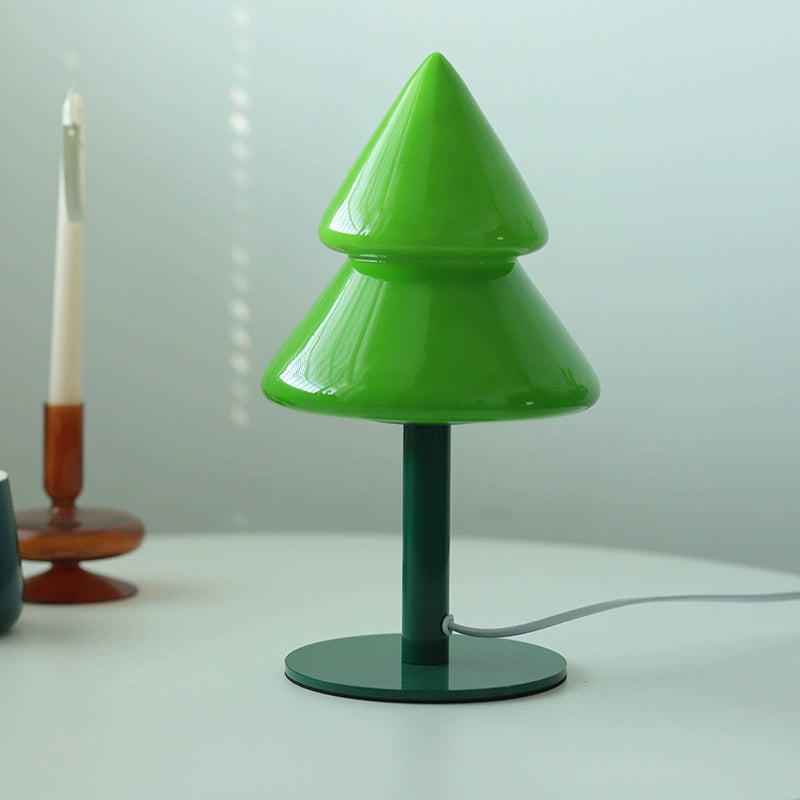 Weihnachtsbaum Tischlampe Dekorative Glas Nachttischlampe Schlafzimmer Mittelalterliches Umgebungslicht Ins PopularIns Wind Nordic 