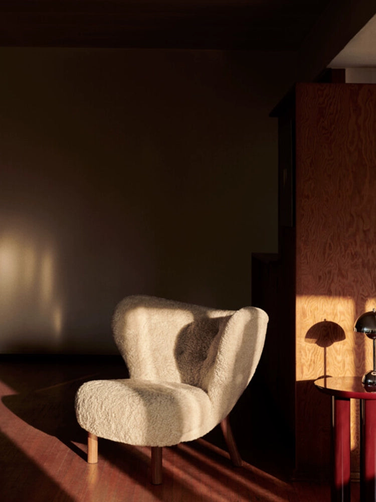 Nordic Single Sofa Chair Household Living Room Small Apartment Leisure Chair Designer Ins Popular Bedroom Lamb Wool Sofa