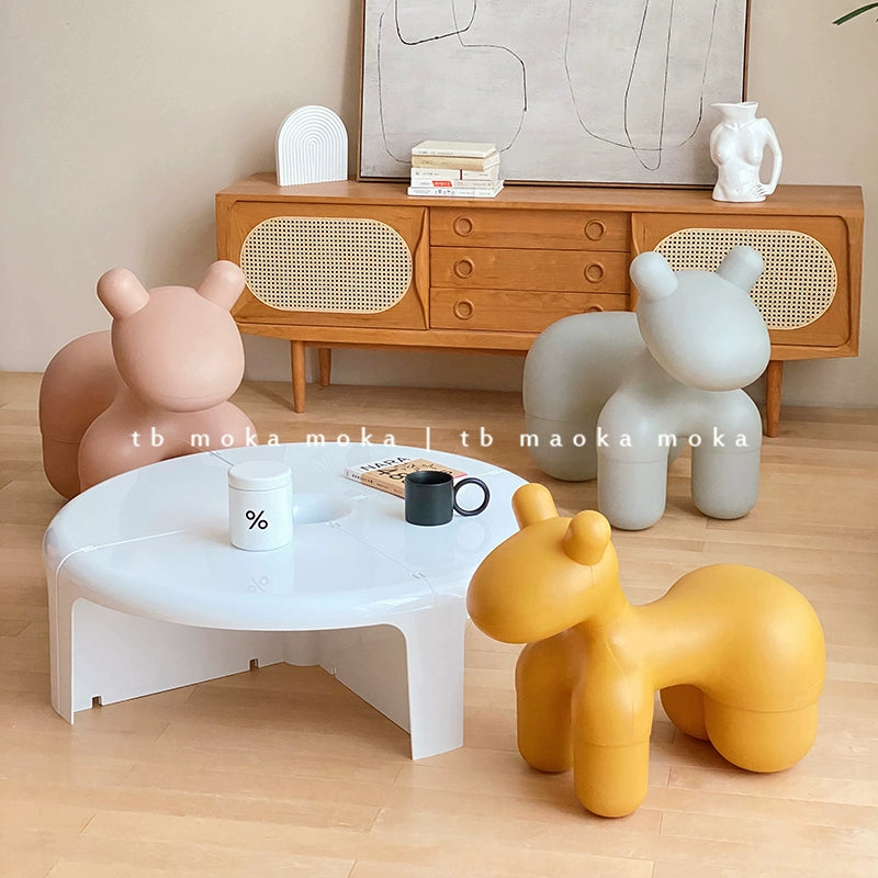 Pony Stuhl Cartoon Kinder Niedriger Hocker Kreative Tier Schuhwechselhocker Internet Prominente Ins Nordic Hocker Hause 