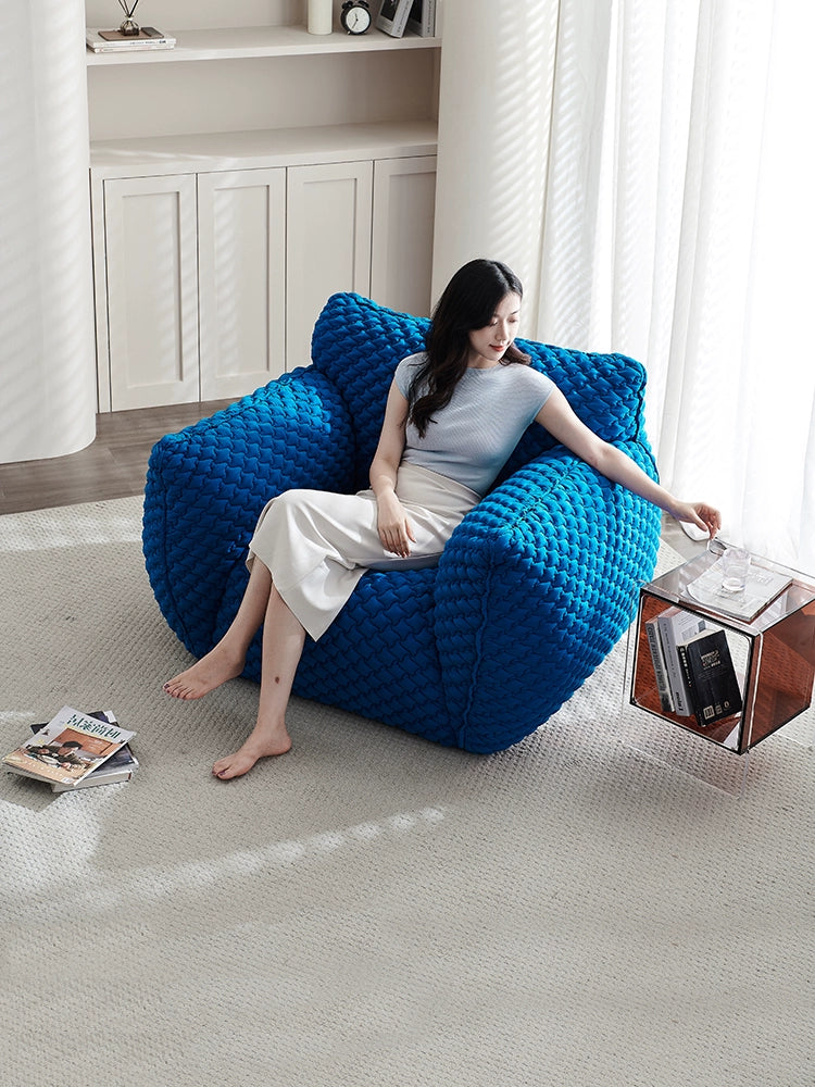 Nordic Designer Blue Fat Sofa Klein Blue Wabi Sabi Internet Celebrities Ins Style Living Room Lazy Single Chair Sofa Chair