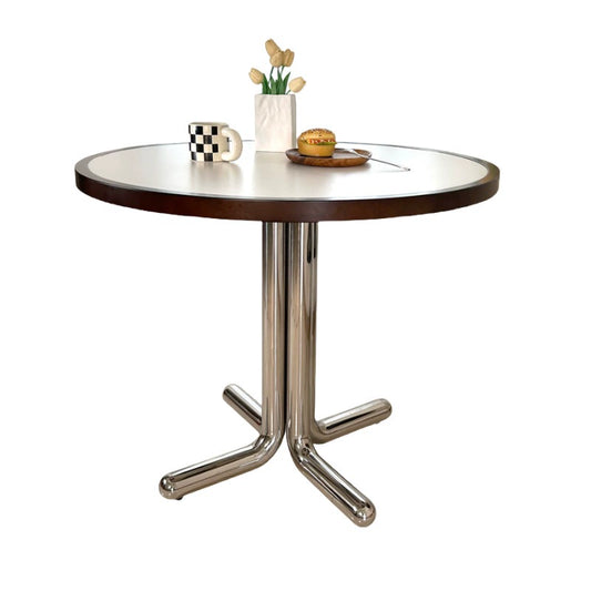 Mittelalterlicher Esstisch aus Massivholz, Ins PopularMinimalist Ins Style, runder Tisch, nordischer Esstisch aus Steinplatte, Kreativität 