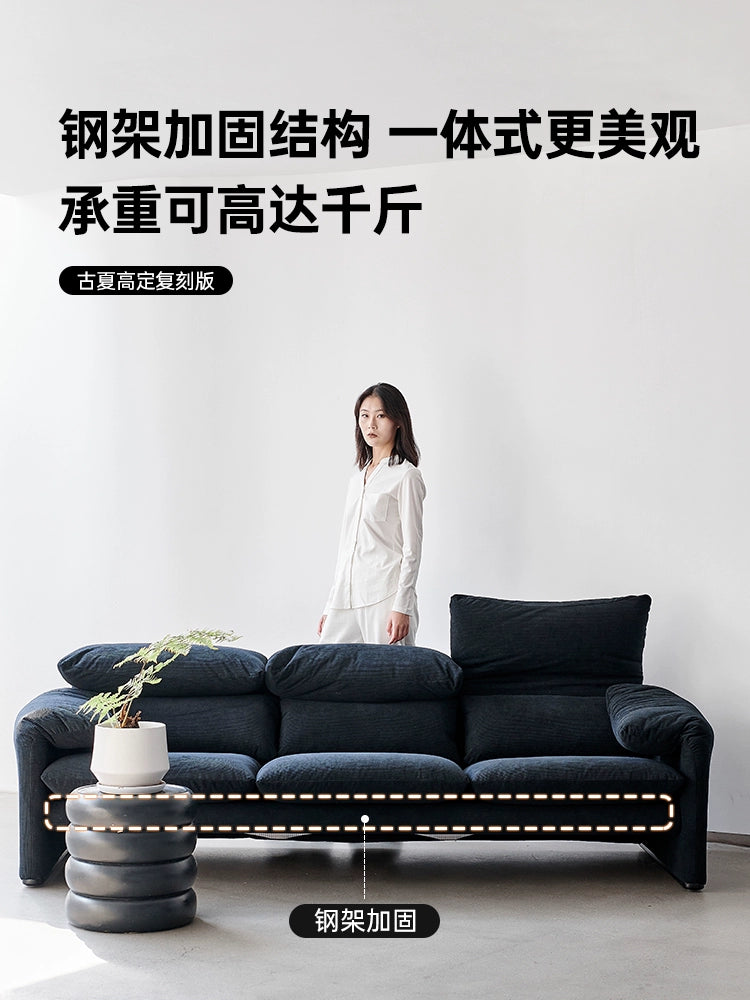 Maralunga Sofa Italian Minimalist Living Room Home Folding Ear Backrest Medieval Straight Row Three People