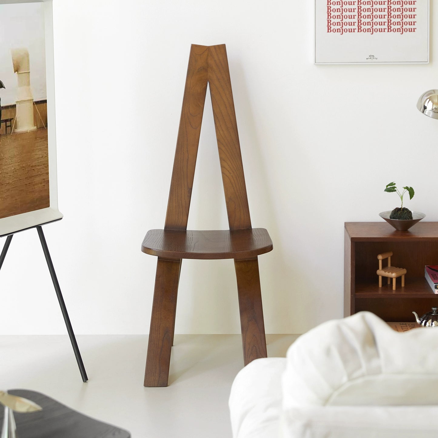 Mittelalterlicher Stuhl Vintage Massivholz Hohe Rückenlehne Esszimmerstuhl Designer Wabi Sand Wind Hocker Kreativ 