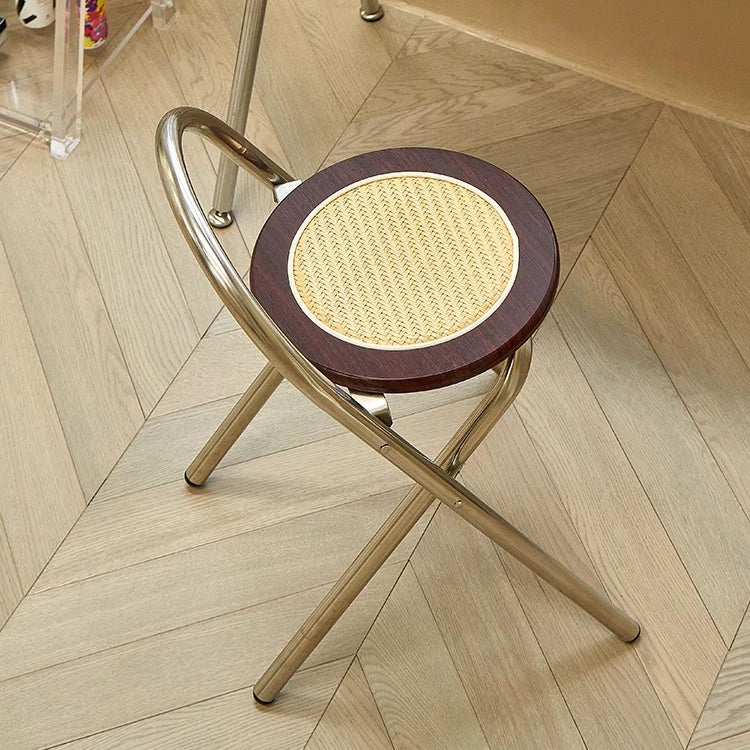 Rattan klapp esszimmer stuhl haushalt balkon lässig massivholz hocker kleine wohnung ins stil retro stuhl 
