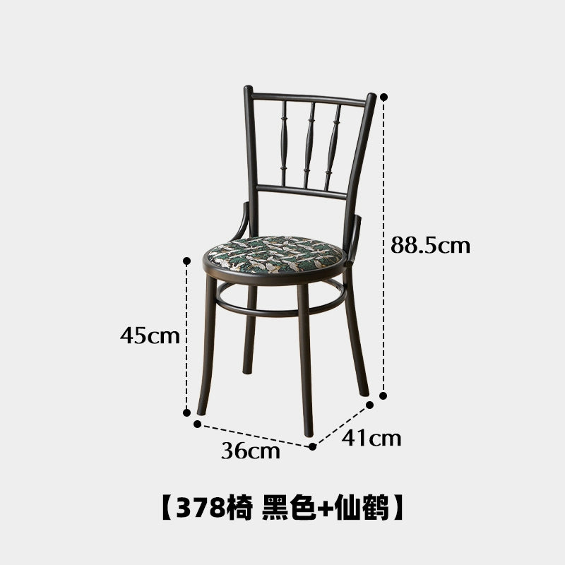 Mittelalterlicher Esszimmerstuhl aus Massivholz, bestickter Stuhl mit weicher Tasche, französischer Retro-Esszimmerstuhl für Cafés, Stuhl mit nordischer Rückenlehne 