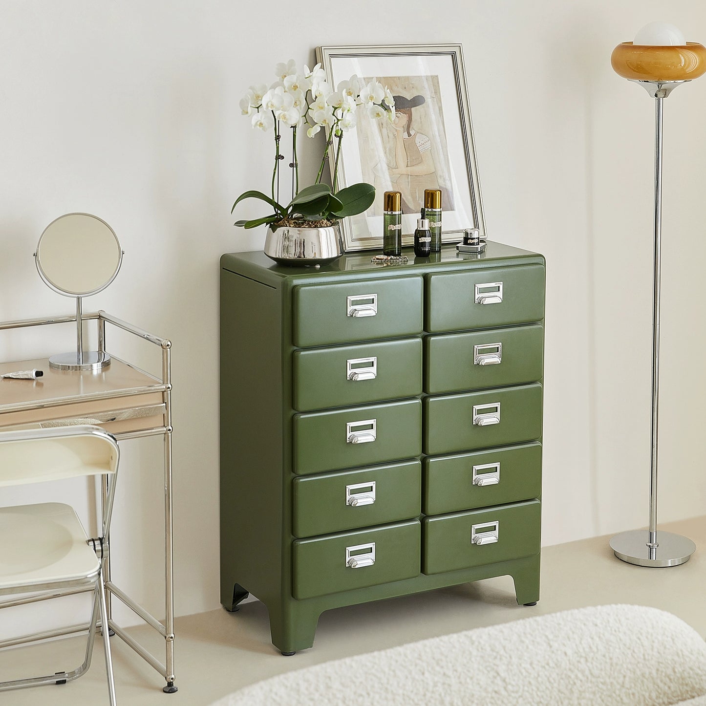 Internet-Promi-Ins-Metall-Lagerschrank Industrie-Stil Schließfach Haushalt Wohnzimmer Truhe Schrank Internet-Promi-Farbe Zinn Schubladenschrank 