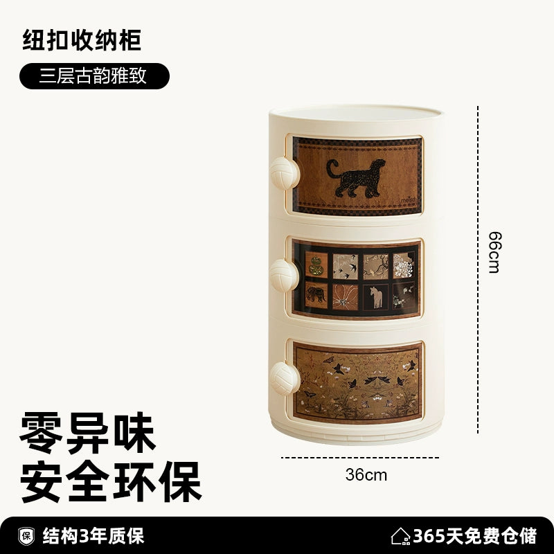 Cremefarbener Wind-Nachttisch, mittelalterlicher nordischer kleiner Wohnungsschrank, Ins-Wind-Schlafzimmer, Kinderschließfach 