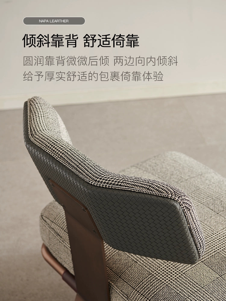 Modern Simple Single Sofa Internet Celebrity Designer Small Apartment Home Balcony Fabric Leisure Chair Saddle Leather Single Chair