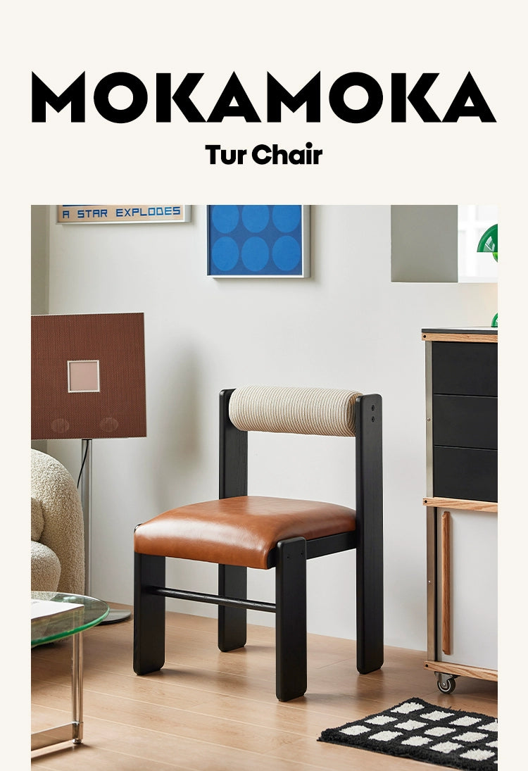 Softbag-Esszimmerstuhl, Home-Designer-Meisterstuhl, mittelalterlicher Schreibtischstuhl aus Massivholz, lässig, nordische Schlichtheit 