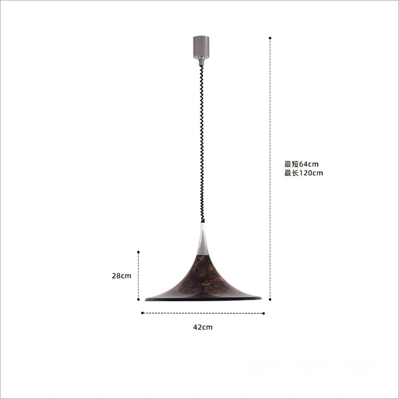 Mittelalterlicher bemalter Kronleuchter für Esszimmer, Wohnzimmer, Nachttischlampe, Hornleuchte, einziehbarer Kronleuchter mit gestreifter Kunst, Strohhut 