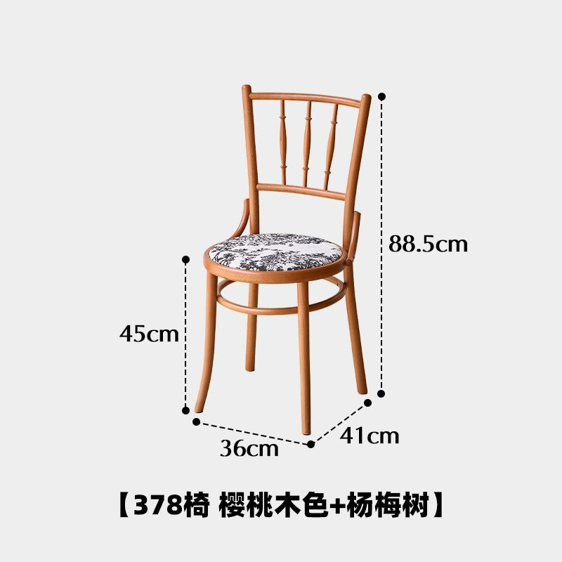 Mittelalterlicher Esszimmerstuhl aus Massivholz, bestickter Stuhl mit weicher Tasche, französischer Retro-Esszimmerstuhl für Cafés, Stuhl mit nordischer Rückenlehne 