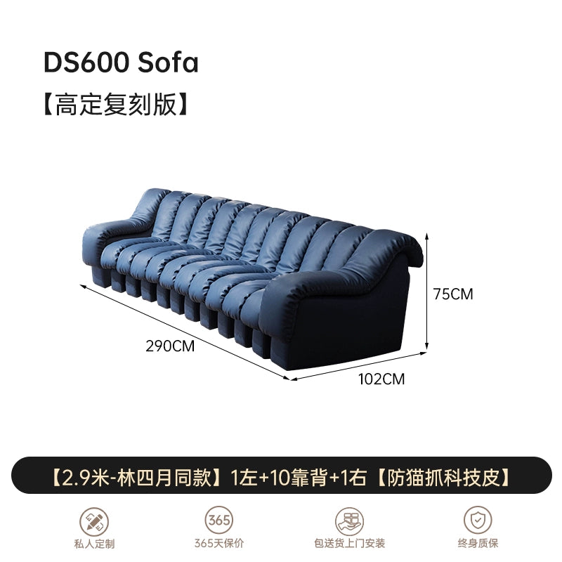 Italian Light Luxury Leather Snake Sofa DS600 Curved Sofa Villa Large Flat Layer Designer Module Combination