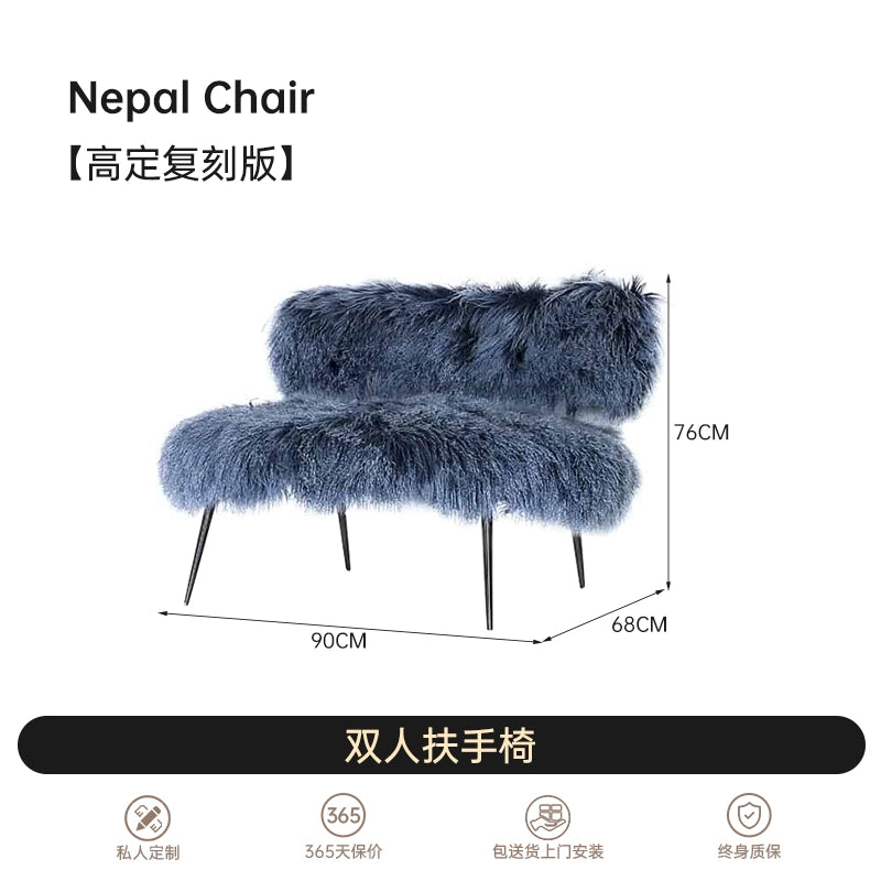 Italian Light Luxury Single Sofa Baxter Nepal Designer Chair Ins Popular High-end Wool Armchair