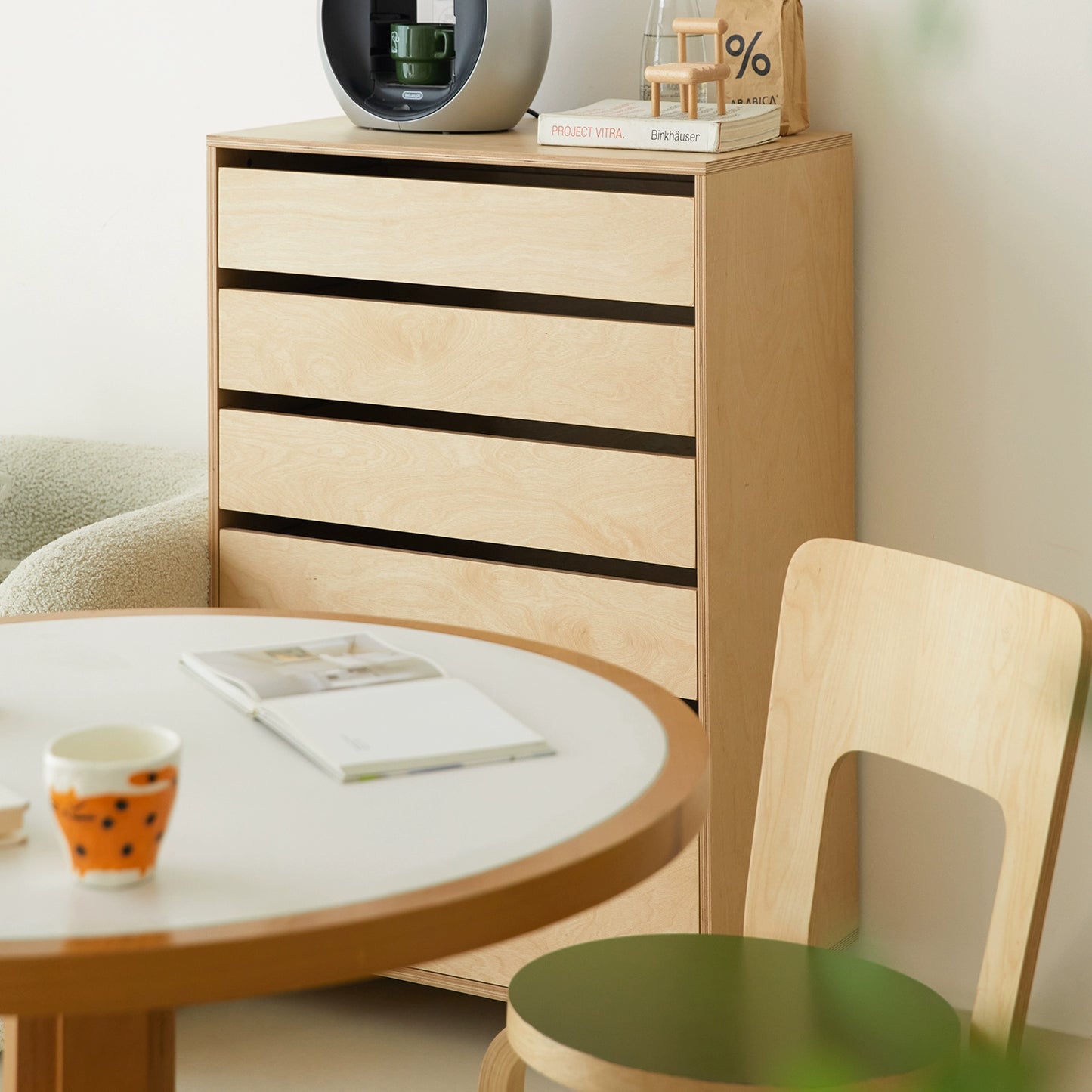 Kommode mittelalterlicher Massivholz-Lagerschrank Marine Board minimalistischer Sofa-Seitenschrank Schlafzimmer-Nachttisch 