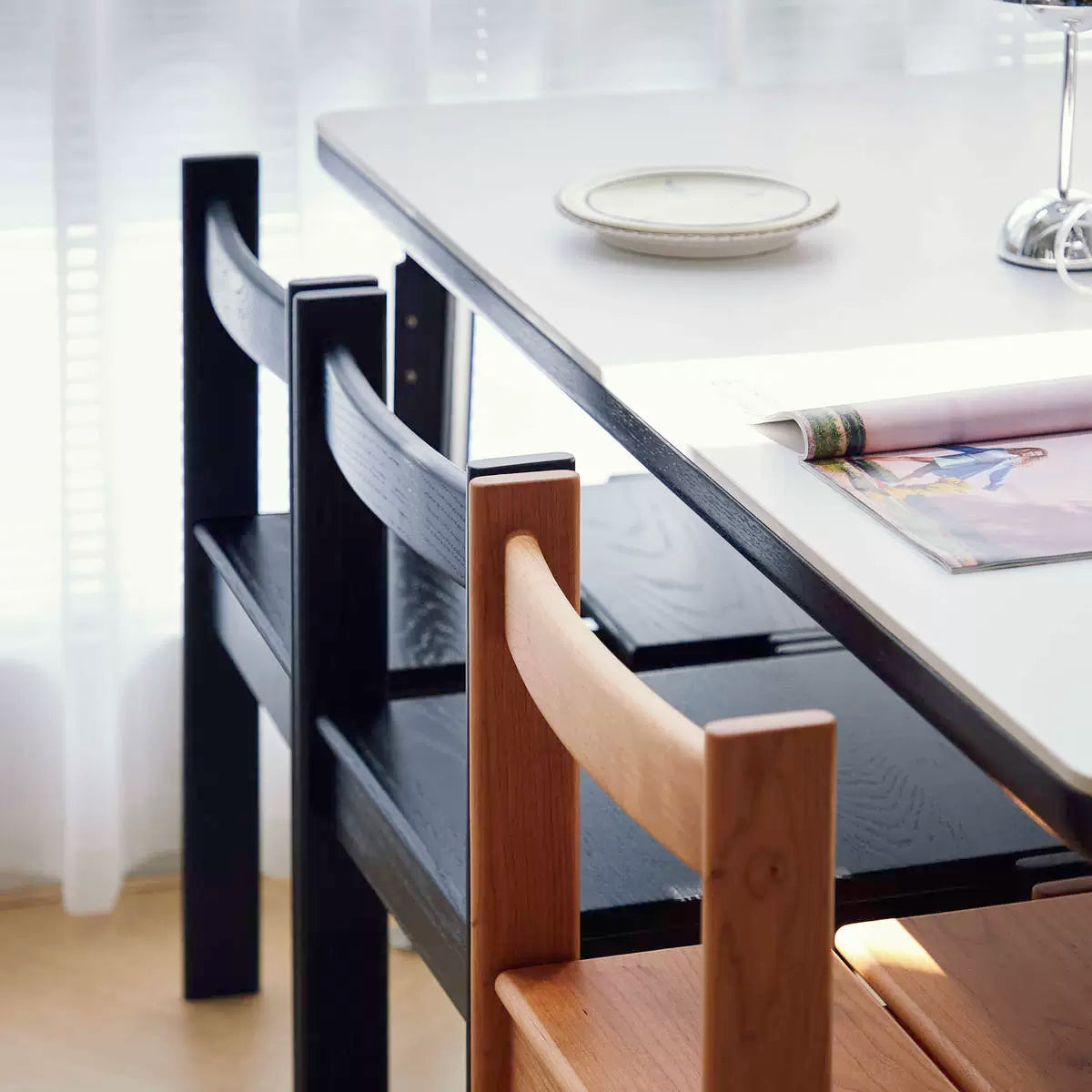 Massivholz Esszimmerstuhl Einfacher Home Designer Rückenlehnenstuhl Mittelalterlicher Wabi-Sabi Wind High-End Freizeitstuhl 