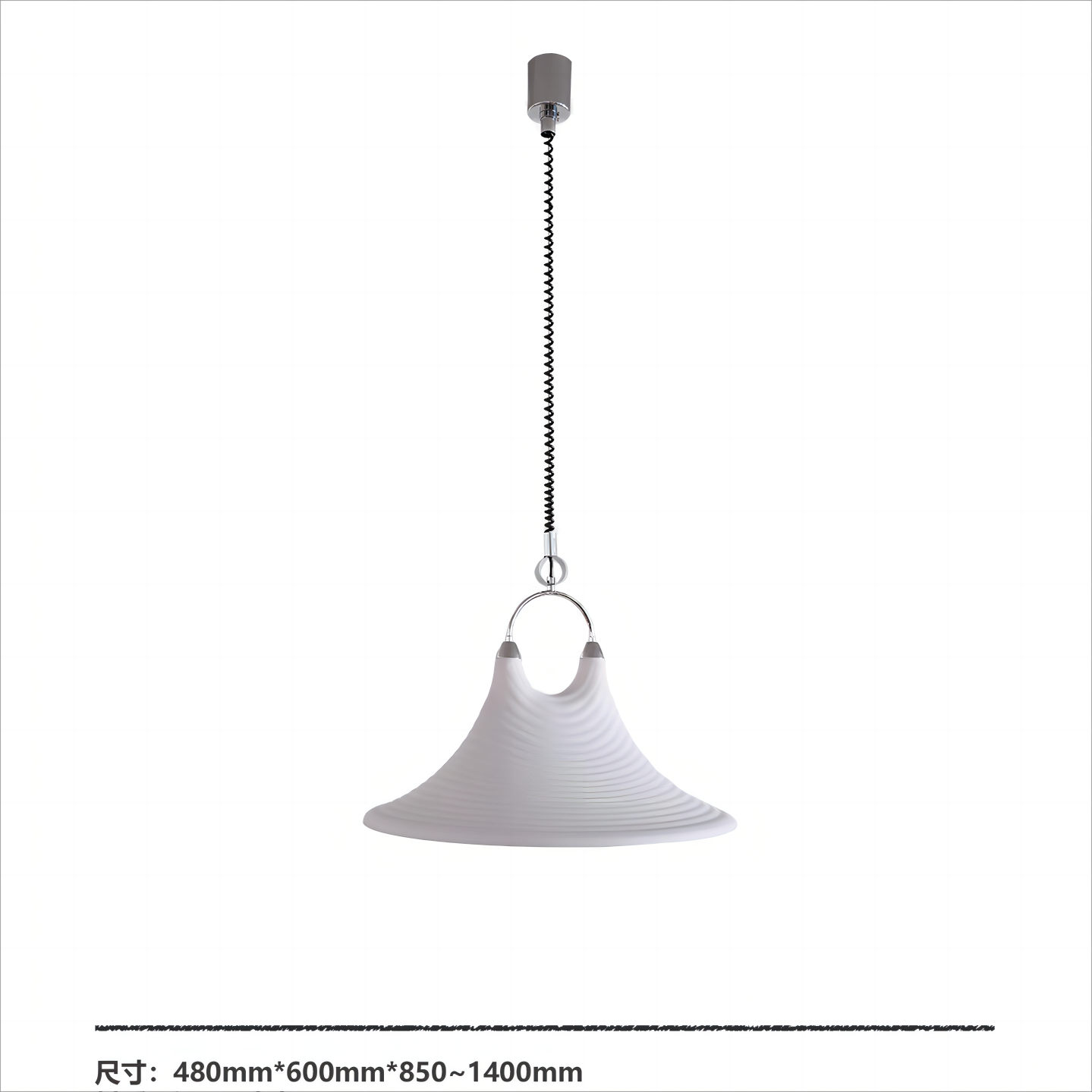 Mittelalterlicher bemalter Kronleuchter für Esszimmer, Wohnzimmer, Nachttischlampe, Hornleuchte, einziehbarer Kronleuchter mit gestreifter Kunst, Strohhut 