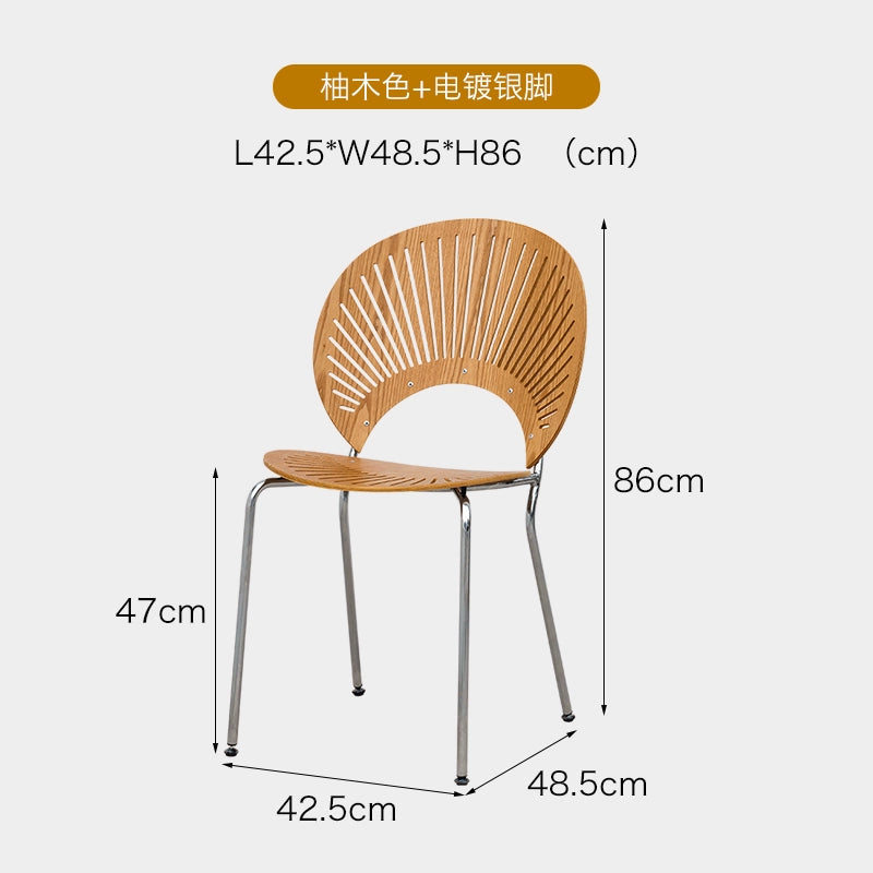 Nordic Massivholz Esszimmerstuhl Retro Shell Stuhl Hause Vintage Mittelalterlichen Rückenlehne Stuhl Wabi Sabi 