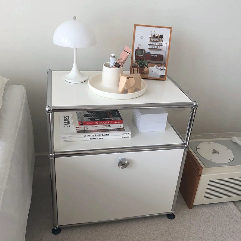 Medieval Light Luxury Dining Side Cabinet Usmah Metallmodulschrank Edelstahl-Eimerschrank Haushalt Wohnzimmer Bücherregal TV-Schrank 