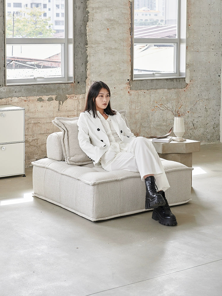 Nordic Single Piedmont Fabric Sofa Combination Square Small Apartment Balcony Minimalist Tofu Block Lazy Sofa