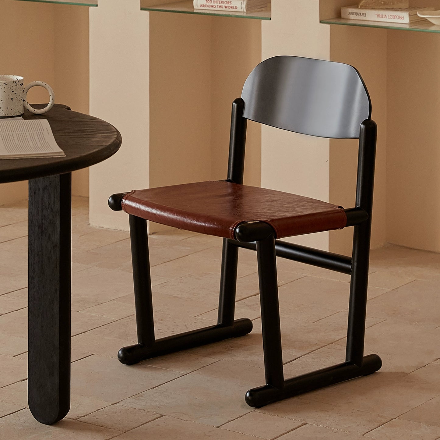 Designer Massivholz Esszimmerstuhl Retro Home Casual Rückenlehne Buchtischstuhl Lederstuhl Nordic Light Luxury 