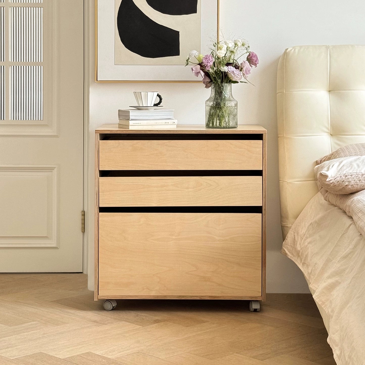 Massivholz-Aufbewahrungsschrank, mobiler Ozeanbrett-Holz-Wind-Aufbewahrungsschrank, mittelalterlicher Schlafzimmer-Nachttisch 