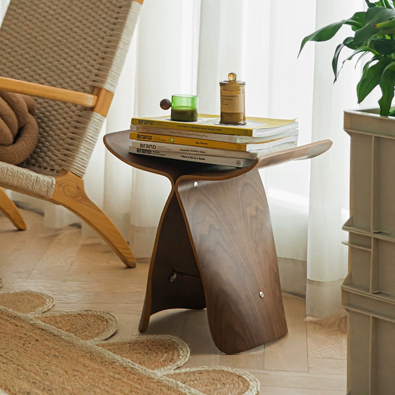 Schmetterling Couchtisch Hocker Designer Sofa Seite paar Ins Wind Massivholz niedriger Hocker kreative gebogene Platte kleiner Hocker 
