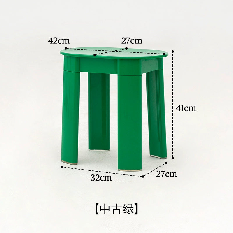 Mittelalterlicher niedriger Hocker, kleiner Plastikhocker für die Wohnung, verdickter Ins Popularround-Hocker, einfacher Ankleidehocker 