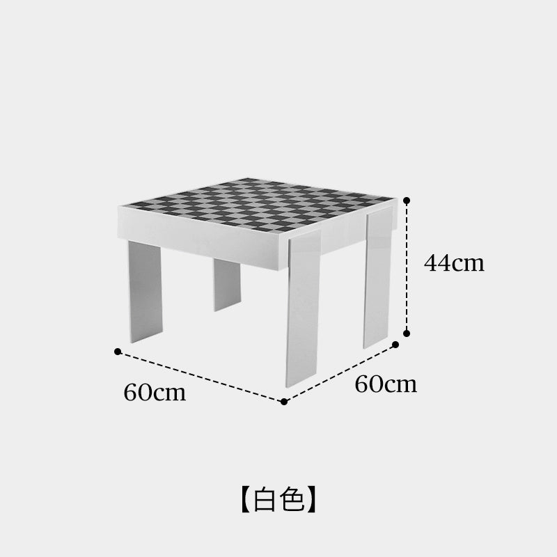 Schwarz und weiß schachbrett kaffee tisch acryl sofa ecke ins Internet celebrity stil platz kleine tisch 