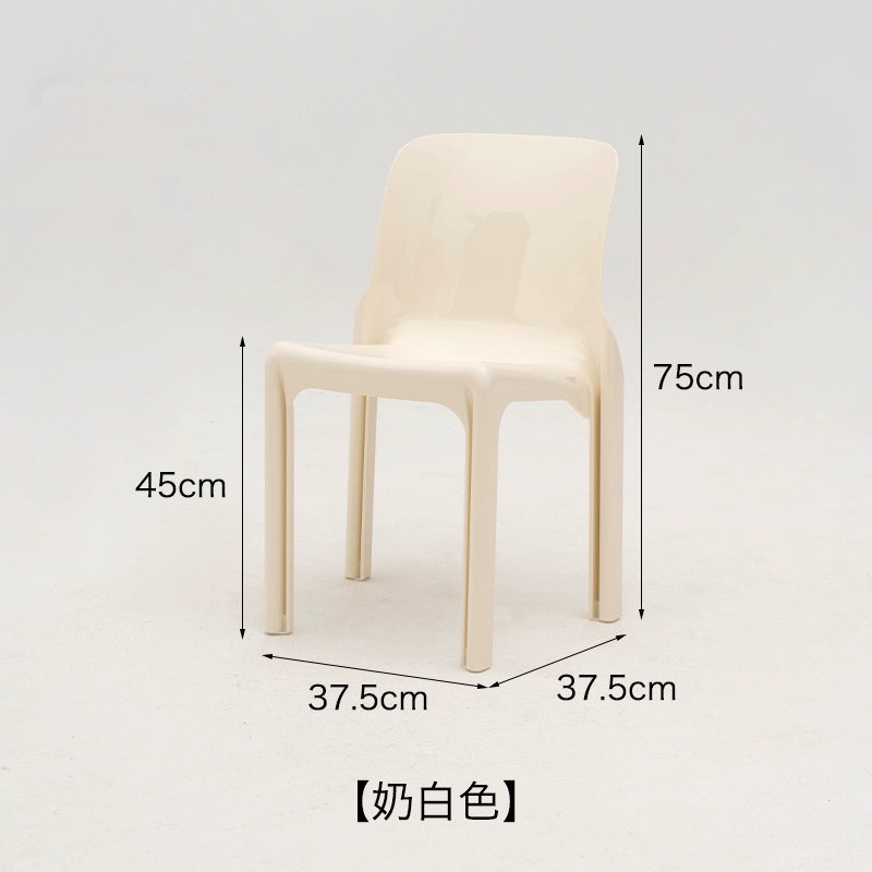 Mittelalterlicher Stuhl aus Kunststoff mit Rückenlehne, stapelbarer Hocker, Ins Popularins, Esszimmerstuhl, einfacher Stuhl für das Arbeitszimmer zu Hause 