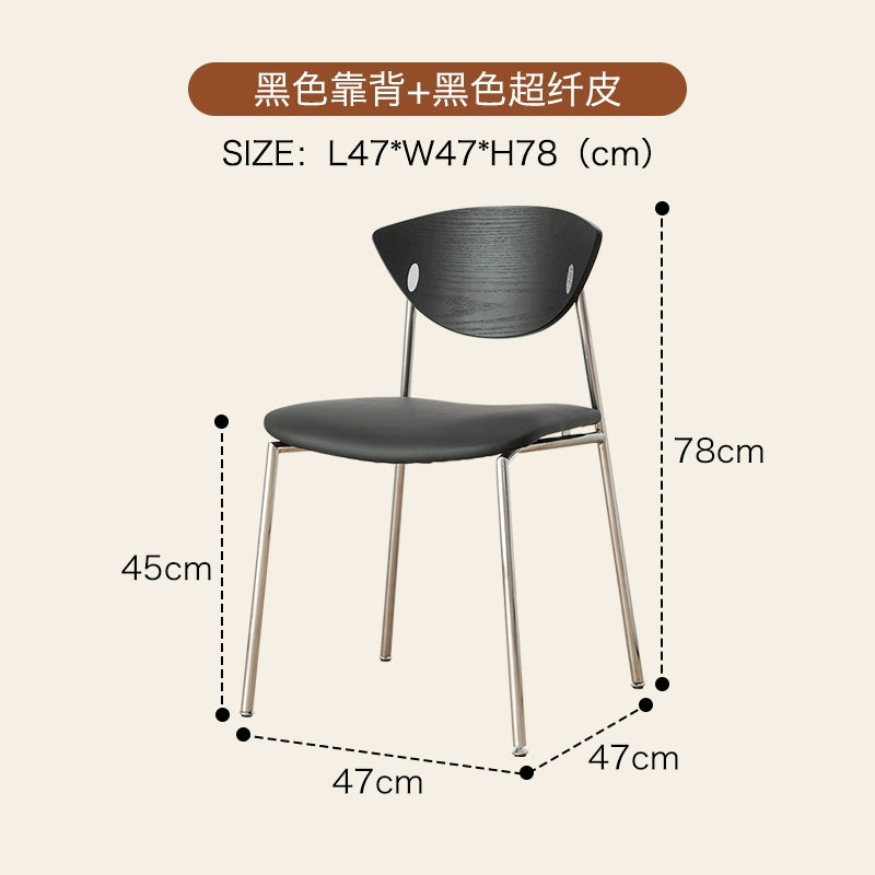 Vogelstuhl Nordischer mittelalterlicher Esszimmerstuhl einfacher Café-Stuhl aus Massivholz mit Rückenlehne kleiner Schreibtischstuhl für Wohnungen 
