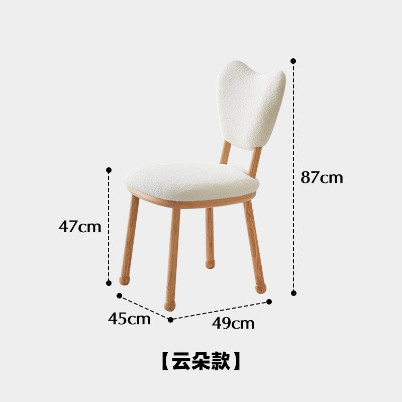 Kreative lamm wolle esszimmer stuhl haushalt massivholz dressing stuhl creme stil Ins Popularchair zurück freizeit stuhl 