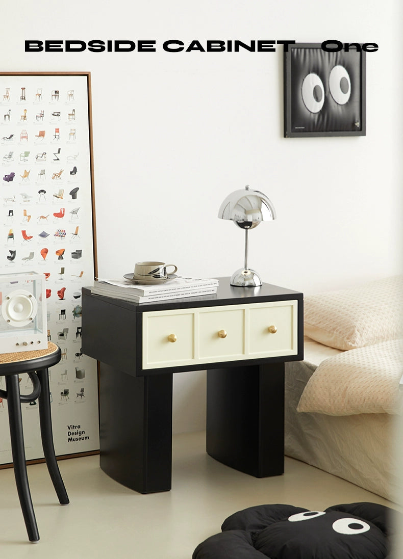 Cremefarbener Wind-Nachttisch, leichter Luxus-High-End-Haushalts-Schlafzimmer-Aufbewahrungsschrank, moderner einfacher kreativer Seitenschrank 