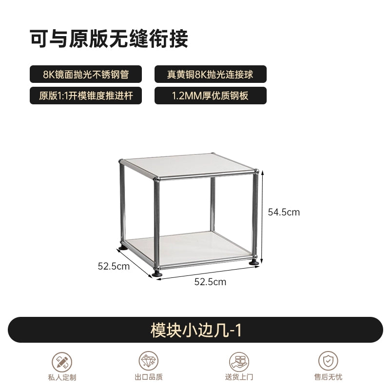 Medieval USM Cabinet Stainless Steel Module Combination Cabinet Living Room Storage Storage Cabinet Dining Side Cabinet Minimalist Locker Bucket Cabinet