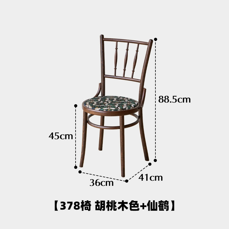 Mittelalterlicher Esszimmerstuhl aus Massivholz, bestickter Stuhl mit weicher Tasche, französischer Retro-Esszimmerstuhl für Cafés, Stuhl mit nordischer Rückenlehne 